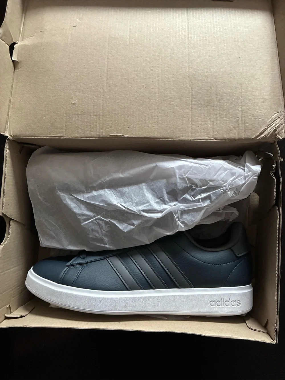 adidas Navy and White Low-Top Sneakers